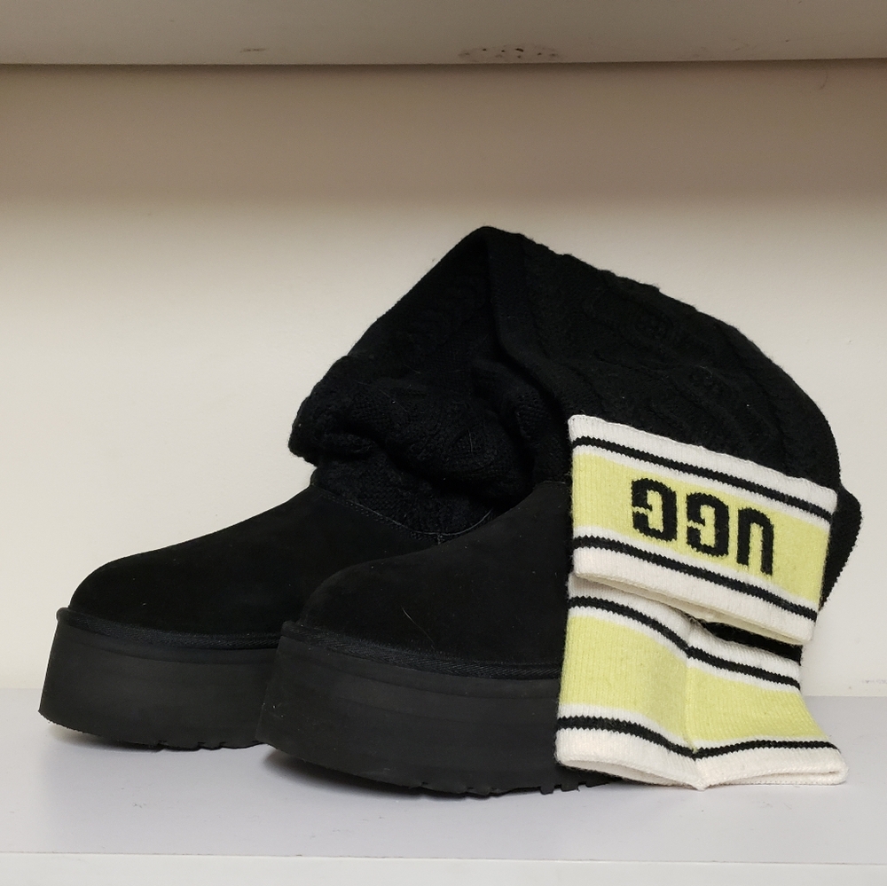 UGG Classic Sweater Letter Tall Boot - Picture 2 of 5